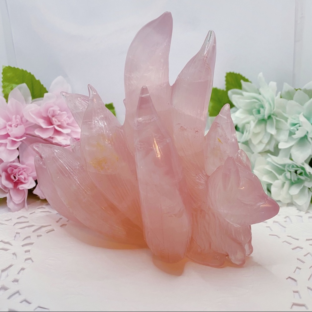 Nature Rose Quartz Nine Tailed Fox 🦊